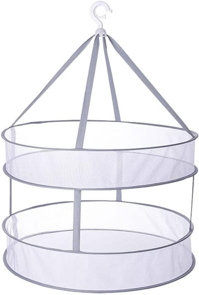 2-laags Hangend Droogrek voor Kruidendrogen, Vouwbaar Net, Multifunctioneel Mesh Droogrek voor Planten en Specerijen