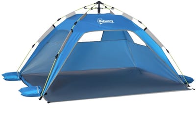 Geargalaxy Strandtent - Pop-up Tent - Strandtent - Beach Tent - Zonnetent - Strandscherm - Strandluifel - 220x173x120cm - Blauw