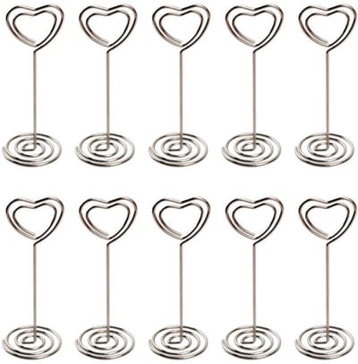 10 stuks hartvormige paperclips van draad, memohouder, notitiehouder