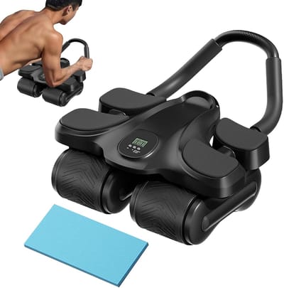 Buikspierwiel - Core Trainer - Thuis Fitness - Automatische Terugvering - 36x22x14cm - Zwart