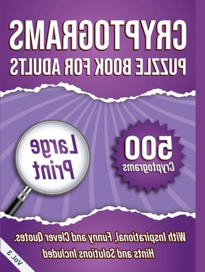 Cryptogram Puzzelboek - Cijferpuzzels Woordspel - Hersenen Trainen - 500 Grote Letter Puzzels - 20.96 x 1.47 x 27.94 cm