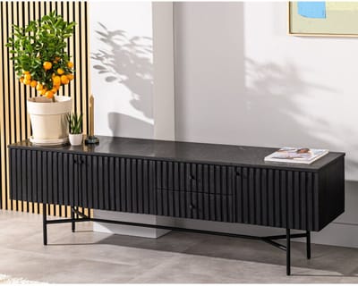 Tv-meubel Ralph 175 cm Marmer - Zwart