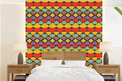 Behang - Fotobehang Vintage - Retro - Kleuren - Patronen - Breedte 220 cm x hoogte 240 cm