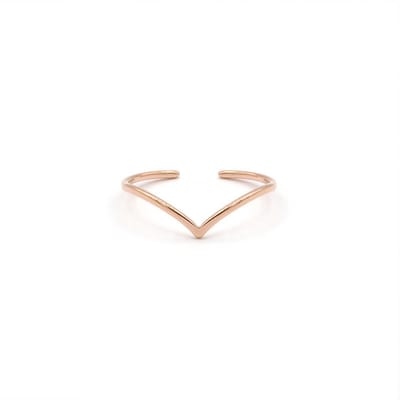 Mint15 Verstelbare ring v-vorm 'Wish' - Roségoudkleur RVS/Stainless Steel