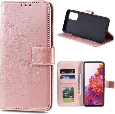 Coverup Hoesje - Geschikt voor Samsung Galaxy S20 FE Hoesje - Coverup Bloemen & Vlinders Book Case - Rose Gold
