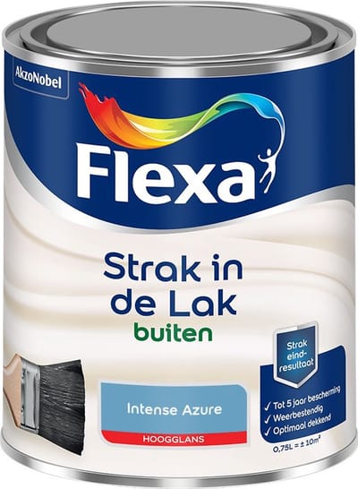 Flexa - Strak In De Lak Buitenlak Hoogglans - Intense Azure - Mengverf - 750 Ml