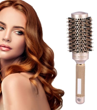 Allecto - Ceramic Round Brush - Professionele Haarborstel - Goud - Haarstyling en Krullen - Haarverzorging - Geschikt voor Kappers - 45mm