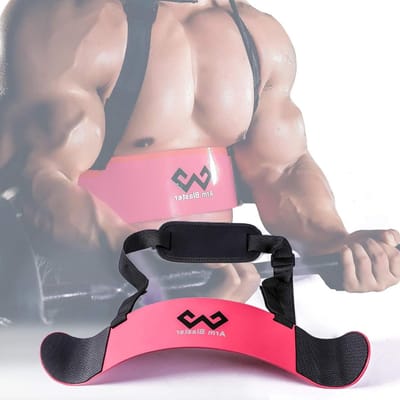 Arm Blaster - Biceps Isolator Curl - Kracht Training - Verstelbare Riem - 59 x 10 x 10 cm - Roze