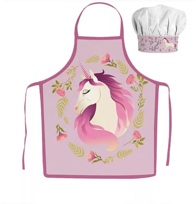 Unicorn Kinder Keukenset – 2-delig – Schort & Koksmuts – 100% Polyester – Keukenspeelgoed – Cadeau Meisje 3-8 Jaar