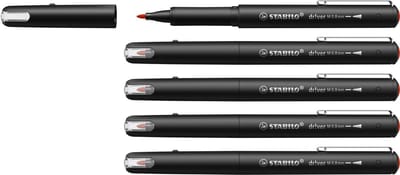 STABILO Dr!ver - Premium Fineliner - 0.8 mm - Rood - Doos 5 Stuks