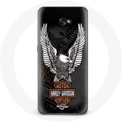 Hoesje - Harley Davidson - Galaxy A8 2016 - Zwart - Flexibel - Adelaar logo
