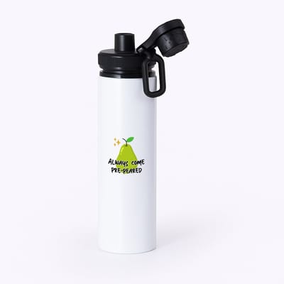 Hacebo® - Collega cadeau waterfles met draaidop zwart - Collega - Leuke cadeau voor een collega - Leuke gift - Geschenk - met leuke afbeelding - Verjaardag - Jubileum - Peer cadeau - water fles - 850ML