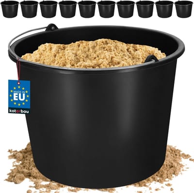 Set van 10 Bouwemmers van Kunststof - 12 Liter - Voor Tuin, Renovatie en Klussen