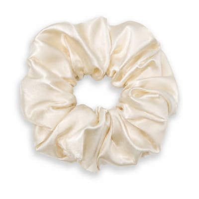 Lajetti - 100% Zijden Scrunchie Beige - Moerbei Zijde Haarelastiek