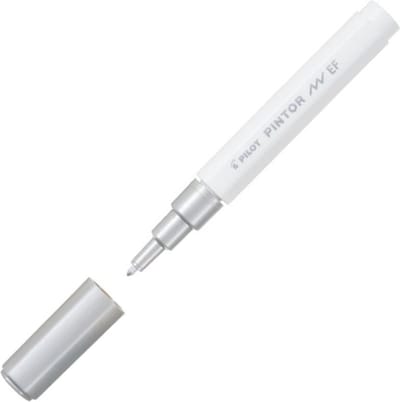 Pilot Pintor Zilveren Verfstift - Extra Fine marker met 0,7mm punt - Inkt op waterbasis - Dekt op elk oppervlak, zelfs de donkerste - Teken, kleur, versier, markeer, schrijf, kalligrafeer…