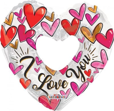 Globos Folieballon Trendy Heart 46 Cm Zilver/rood