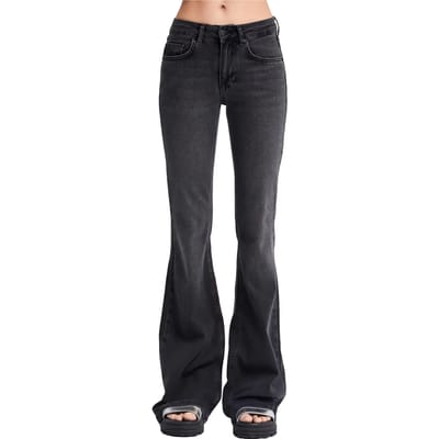 It's Basic - Flare Mid Rise Jeans - Stone