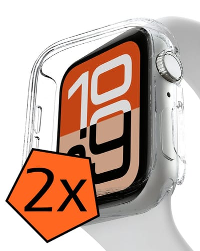 Hoes - 2 Stuks - Geschikt voor Apple Watch SE 3 (40 mm) - Sterk & Shockproof - Smartwatch Full Bumper Hoesje - Siliconen Case Cover - Transparant