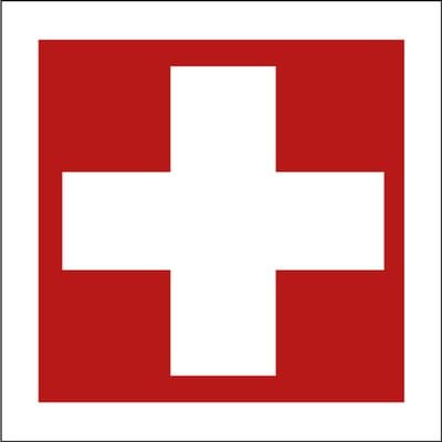 Positief stroompunt sticker op rol, rood wit 20 x 20 mm - 1150 per rol