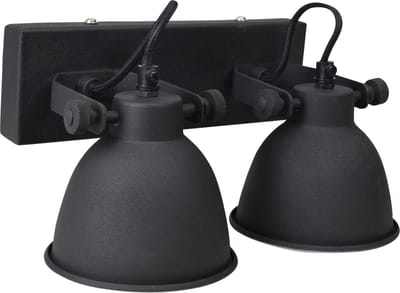 Urban Interiors Industrial Double Wandlamp Zwart - Stelbaar - 16x28x14
