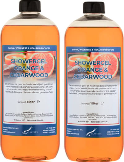 Handzeep Sweet Orange & Cedarwood 1 liter - set van 2 stuks