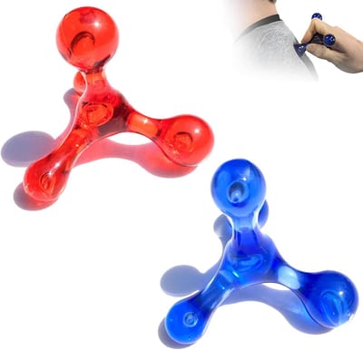 Triggerpoint Massageapparaat - Zelfmassage Tool voor Spieren - 4-koppig Design - Diepe Weefsel Massage - Voor Rug Nek en Benen - Blauw Rood