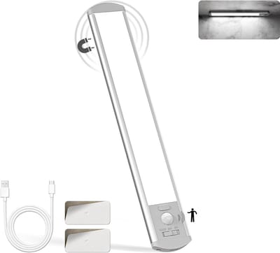 Draadloze Kastverlichting - Bewegingssensor Lamp - Extra Verlichting - Oplaadbaar Dimbaar - 24 cm Lengte - Grijs