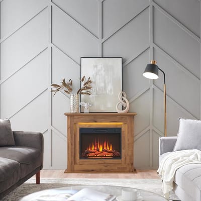 Elektrische Haard Novihome Finn 25x100x82 - 25x100x82 cm - Eiken - Novihome