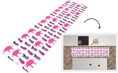 Keukenloper - Loper keuken - Ananas - Olifant - Design - 200x50 cm - Keukenloper vinyl