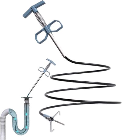 Reinigingsgereedschap Leidingen - Slang Ontstopper - Verstoppingen Verwijderen - Flexibele Stalen Constructie - 160 cm Lengte - Zilver