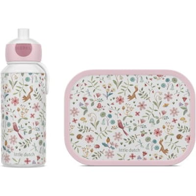 Mepal Lunchset (pop-up fles & lunchbox) Campus Little Dutch - 400 + 750 ml - Broodtrommel en Drinkbeker voor kinderen - Bento box - Pop-up drinkfles - Fairy Wonders