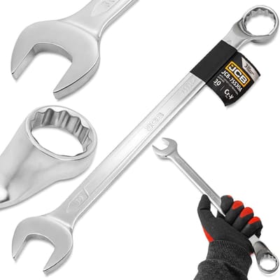 JCB Ringsleutel 30mm, 75° gebogen, 12-kant, CrV staal