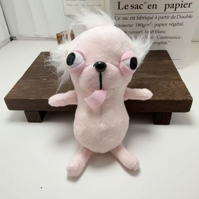 Peluche Chihuahua Rigolote Porte-clés Chiot Animal de Compagnie Poupée Chihuahua Peluche Étrange Mignonne Réaliste Chihuahua Peluche Fête Cadeau d'Anniversaire gray