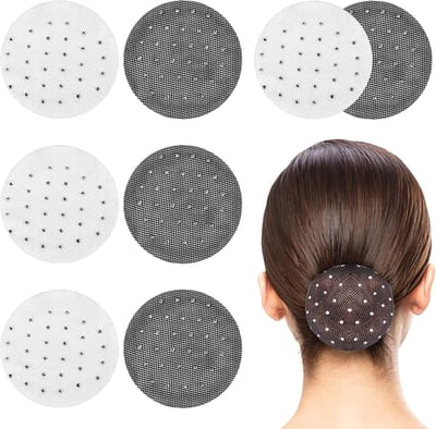 Elastische Haarnetten voor Dancers en Chefs - 8 Stuks Zichtbare Mesh Haaraccessoires met Strass Randen voor Perfecte Buns en Kapsels