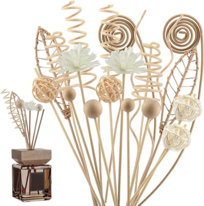 Dailygoods - Geurstokjes 32 stuks rotanstaafjes voor kamergeur, duurzame diffuser, staafjes, meerdere stijlen, rotan houten diffusorstaafjes voor badkamer, kantoor en woonkamer
