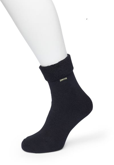 Bonnie Doon Huissokken Heren Zwart maat 40/46 - Warme Slofsokken - Badstof Binnenzijde - Zeer Zachte Winter Sokken - Thuis Sokken - Home Socks - Niet knellend - Gladde naden - Wandelsok - Katoen - Black - BP212105.101