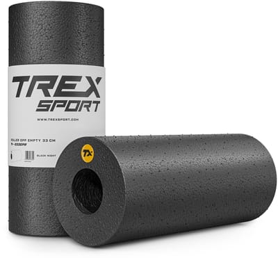 Trex Sport TX-033EPR - Foamroller - EPP - Holle roller - Spiermassage en herstel - 33 cm - Zwart