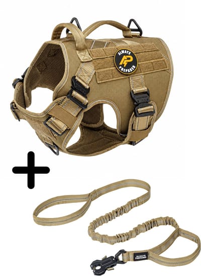Always Prepared® Pro Combi Deal - Hondentuig + Riem - Anti-Trek Set voor Middel en Grote Honden - Reflecterend - Maat M