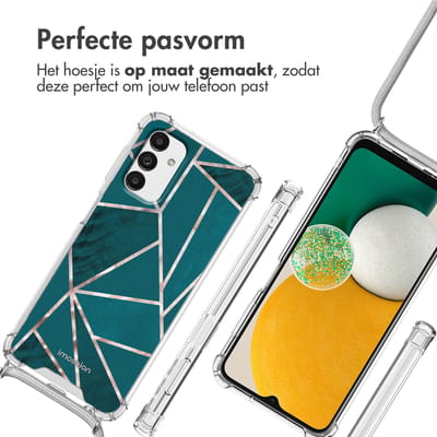 imoshion Hoesje - Geschikt voor Samsung Galaxy A13 (5G) - Design Hoesje met Koord - Petrol Green Graphic