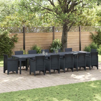 vidaXL Tuinstafel Antraciet 400 x 100 x 73 cm poly rattan