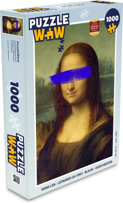 Puzzel Mona Lisa - Leonardo da Vinci - Blauw - Oude meesters - Legpuzzel - Puzzel 1000 stukjes volwassenen