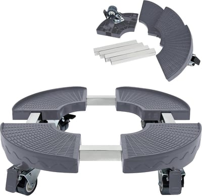 Plantenroller Verstelbaar - Bloemenonderzetter Mobiel - Tuin Terras Gebruik - 360 Graden Wielen - 39-52 cm Diameter - Zwart