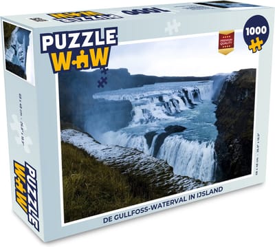 Puzzel De Gullfoss-waterval in IJsland - Legpuzzel - Puzzel 1000 stukjes volwassenen