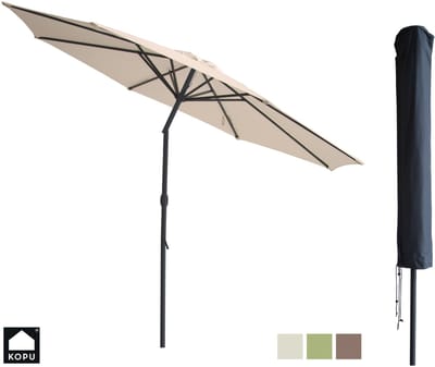 Kopu® Valencia Parasol Rond 300 cm met Beschermhoes - Creme