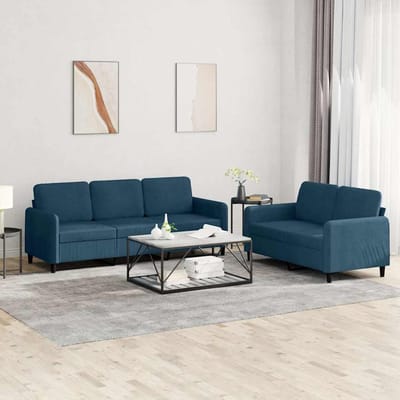 vidaXL - 2-delige - Loungeset - fluweel - blauw