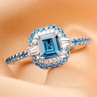 Huitan Frisse Stijl Hemelsblauwe Zirkonia Ringen voor Vrouwen Prachtige Verlovingsbruiloft Feest Dame Ringen Elegante Vrouwelijke Sieraden 8 gray