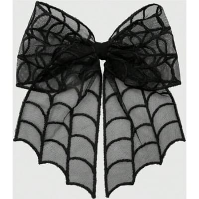 Goth 1 pièce Style Gothique Nœud en Dentelle Décor Chauve-Souris Pince à Cheveux Pinces Griffe Saint-Valentin Pinces à Cheveux Barrettes, Halloween one-size noir