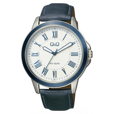 Mooi groot Sportief Q&Q heren horloge - B22J317Y-Blauw