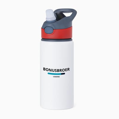 Hacebo® - bonusbroer loading waterfles met rietje rood - Broer - ochtendkoffie laden - verjaardagscadeau - verjaardag - cadeau - cadeautje voor broer - broer artikelen - kado - geschenk - gift - water fles - 650ML