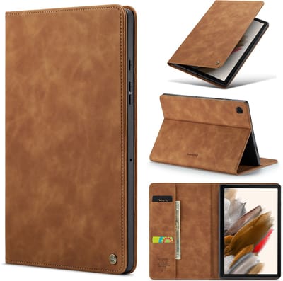 Casemania Hoes Geschikt voor Samsung Galaxy Tab Active5 Pro - Sienna Brown - Luxe Book Cover met Pasjeshouder en Standaardfunctie